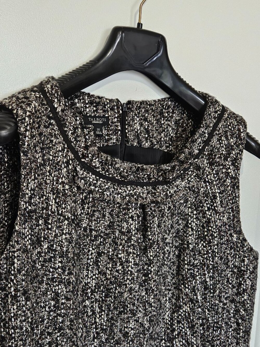 Talbots Plus Size Sleeveless Tweed Textured Boucle Corporate Core Classic Shift